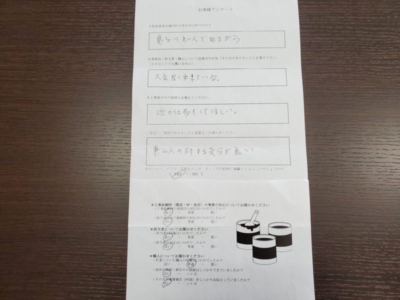 外壁・階段塗装工事が完了したＭ様より