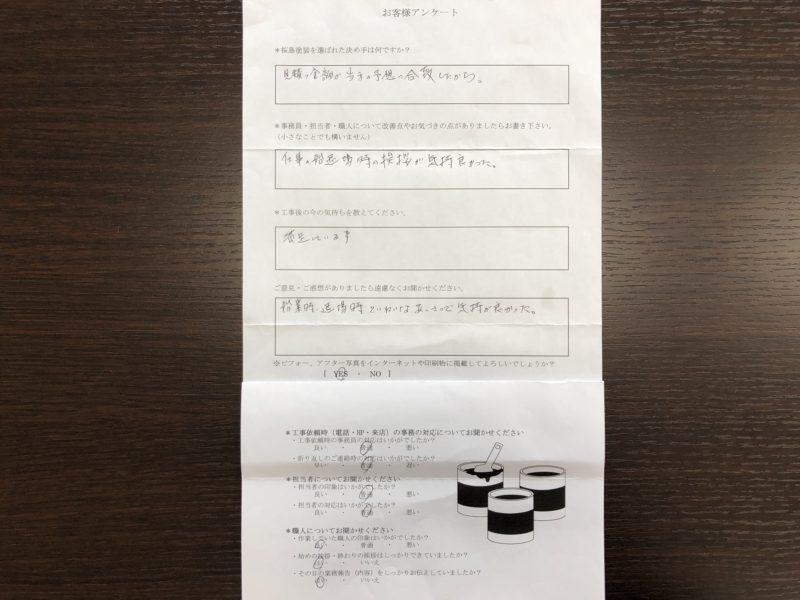 外壁塗装・ベランダ防水工事が完了したＭ様より